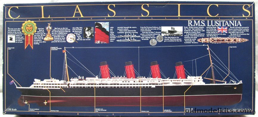 Revell 1/350 RMS Lusitania Ocean Liner, 8817 plastic model kit